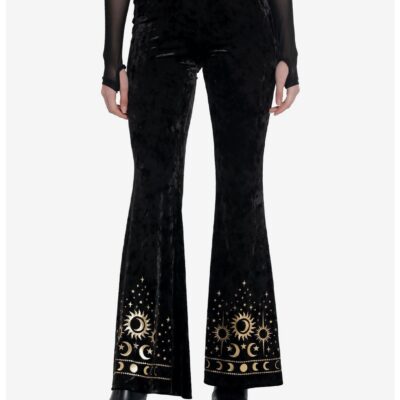 Black Velvet Sun & Moon Flare Leggings